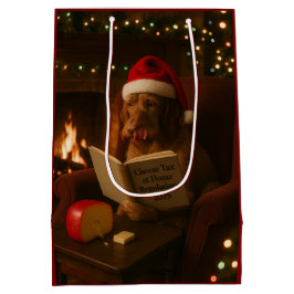 Cheese Tax Christmas gift bag Wire Haired Vizsla Mittlere Geschenktüte