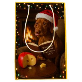 Cheese tax Vizsla dog Christmas gift bag  Mittlere Geschenktüte