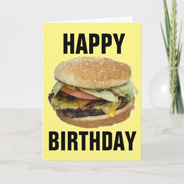 CHEESEBURGER ANNIVERSAIRE CARTES DE SALUT (Devant)