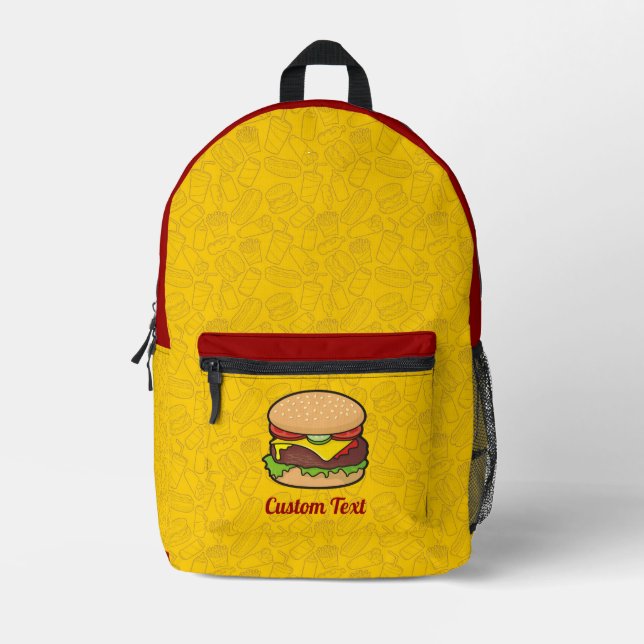 Cheeseburger Bedruckter Rucksack (Vorderseite)