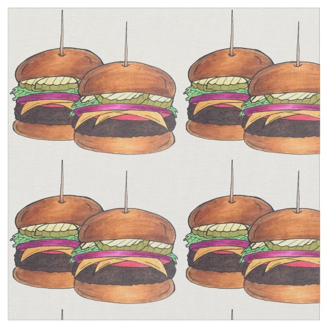 Cheeseburger Burger Hamburger Slider Bar Food App Stoff (Nahaufnahme)