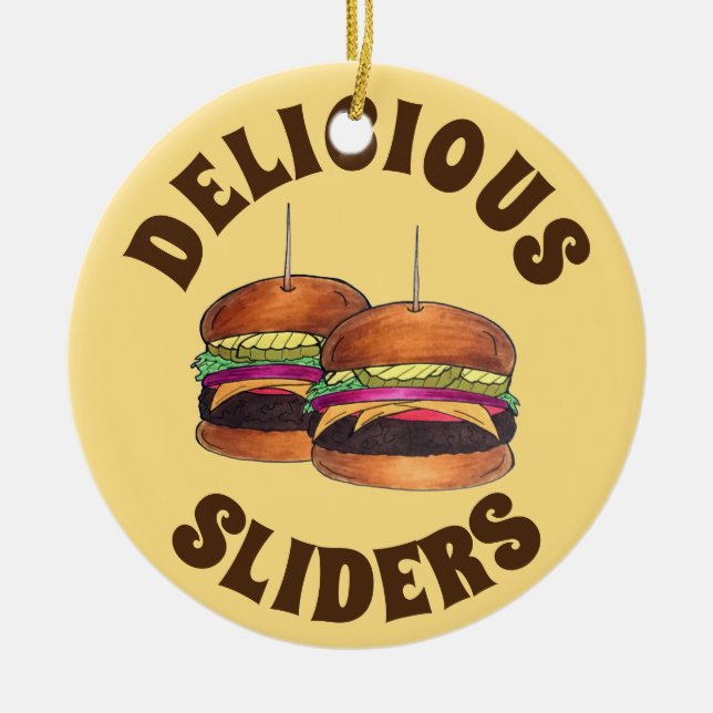 Cheeseburger Burger Hamburger Slider Bar Food Keramik Ornament (Vorne)