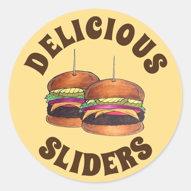 Cheeseburger Burger Hamburger Slider Bar Food Runder Aufkleber (Vorderseite)