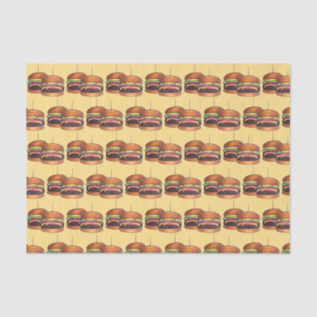 Cheeseburger Burger Hamburger Sliders Bar Pub Seidenpapier (Vorderseite)