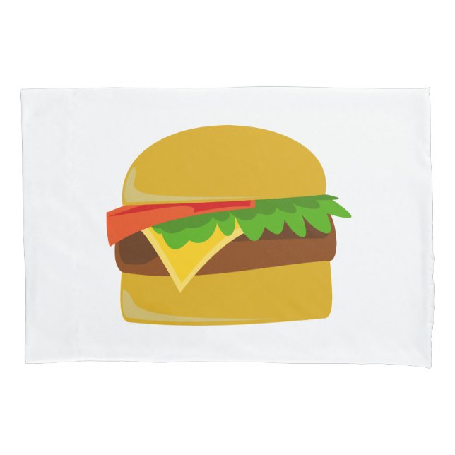 Cheeseburger Cartoon Kissenbezug (Vorderseite)