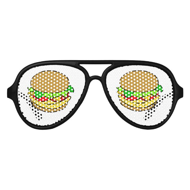Cheeseburger Cartoon Sonnenbrille (Vorderseite)