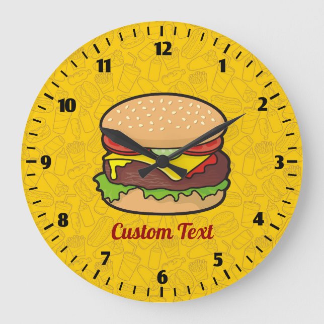 Cheeseburger Clock Große Wanduhr (Vorderseite)