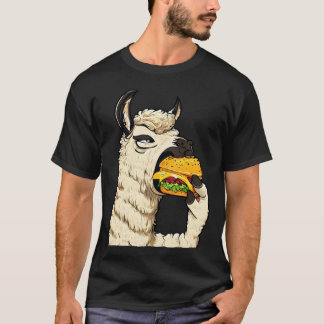 Cheeseburger eating llama friends T-Shirt