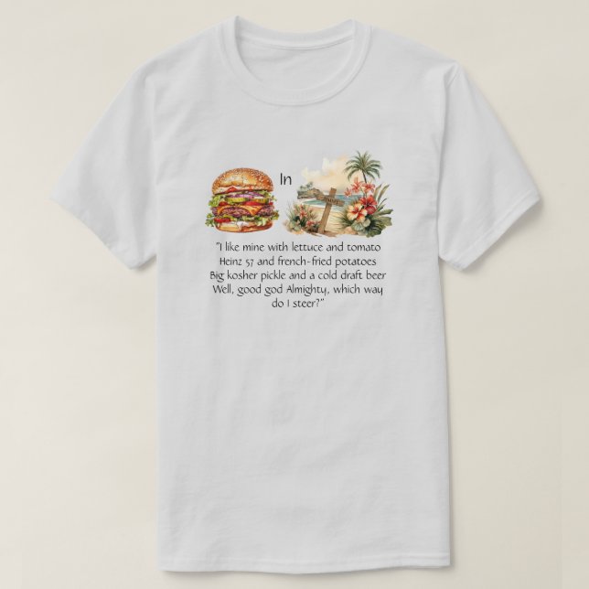 Cheeseburger En T-shirt Paradise (Design devant)