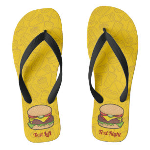 Cheeseburger Flip Flops