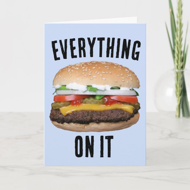 CHEESEBURGER FUNNY HAMBURGER BIRTHDAY CARD KARTE (Vorderseite)