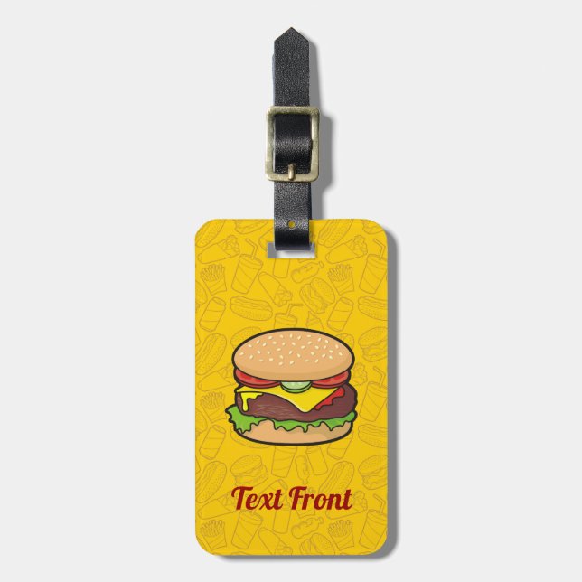 Cheeseburger Gepäckmarke Gepäckanhänger (Vorderseite vertikal)