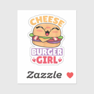 Cheeseburger Girl, Hamburger Women und Cheesebdres Aufkleber