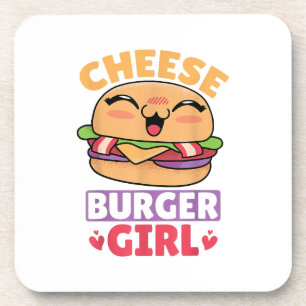 Cheeseburger Girl, Hamburger Women und Cheesebdres Getränkeuntersetzer