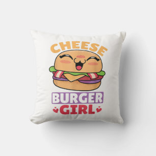 Cheeseburger Girl, Hamburger Women und Cheesebdres Kissen
