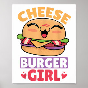 Cheeseburger Girl, Hamburger Women und Cheesebdres Poster