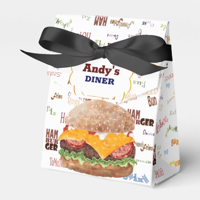 Cheeseburger GRILLEN Grill Fast Food Geschenkschachtel (Vorderseite)