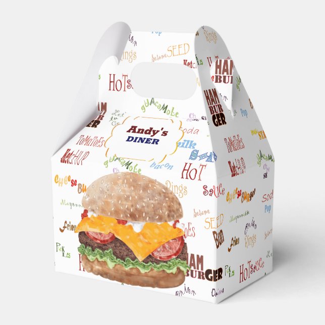 Cheeseburger GRILLEN Grill Fast Food Geschenkschachtel (Vorderseite)