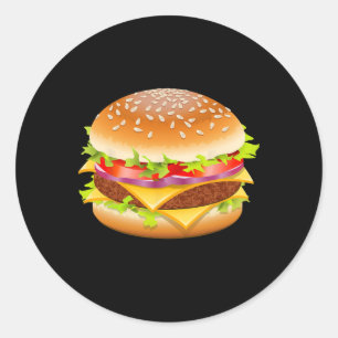 Cheeseburger Hamburger Burger Funny Food Halloween Runder Aufkleber