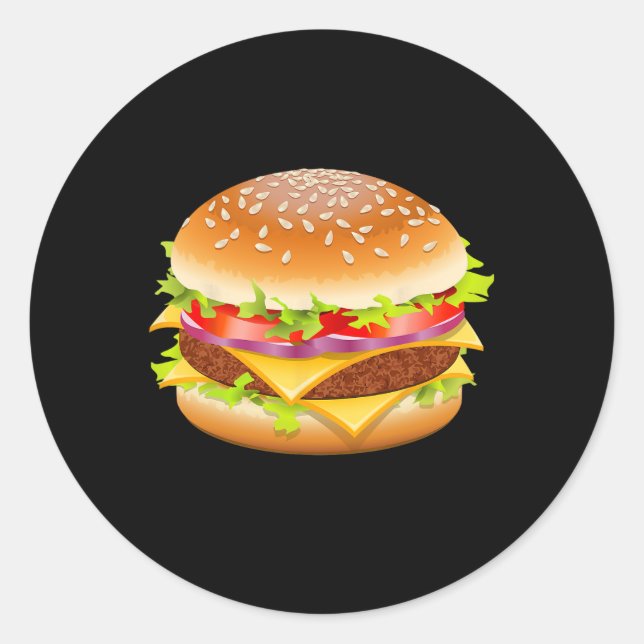 Cheeseburger Hamburger Burger Funny Food Halloween Runder Aufkleber (Vorderseite)