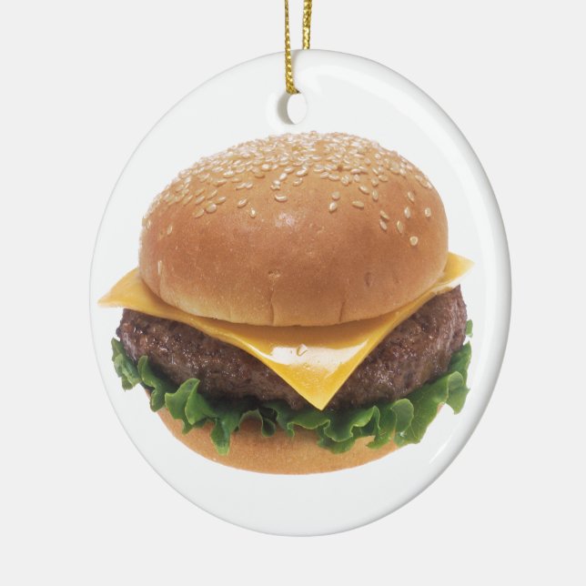 Cheeseburger Keramik Ornament (Links)