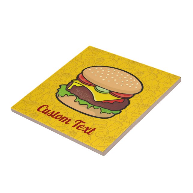 Cheeseburger Keramik Tile Fliese (Seite)