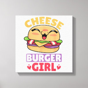 Cheeseburger Mädchen, Hamburger Frauen und Cheeseb Leinwanddruck
