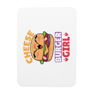 Cheeseburger Mädchen, Hamburger Frauen und Cheeseb Magnet