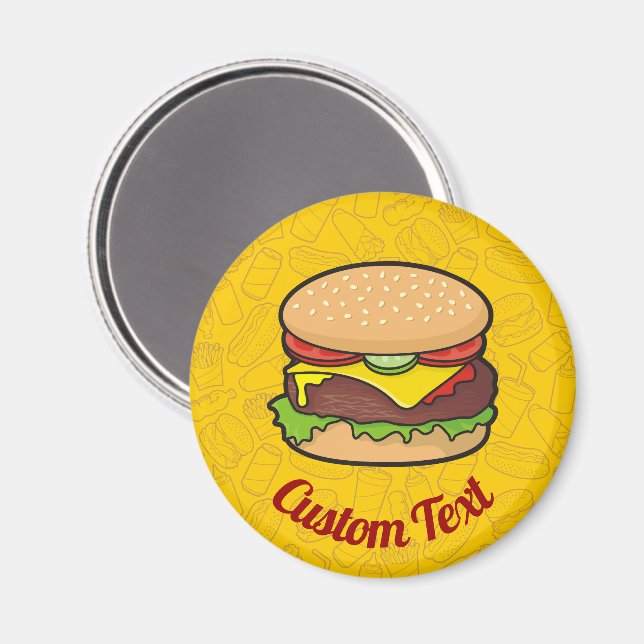 Cheeseburger Magnet (Vorderseite/Rückseite)