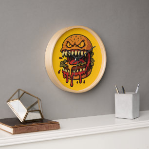 Cheeseburger-Monster Uhr