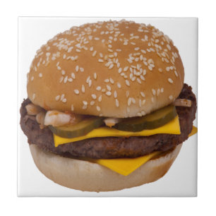 Cheeseburger On Sesame Seed Bun Fliese