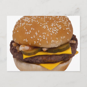 Cheeseburger On Sesame Seed Bun Postkarte