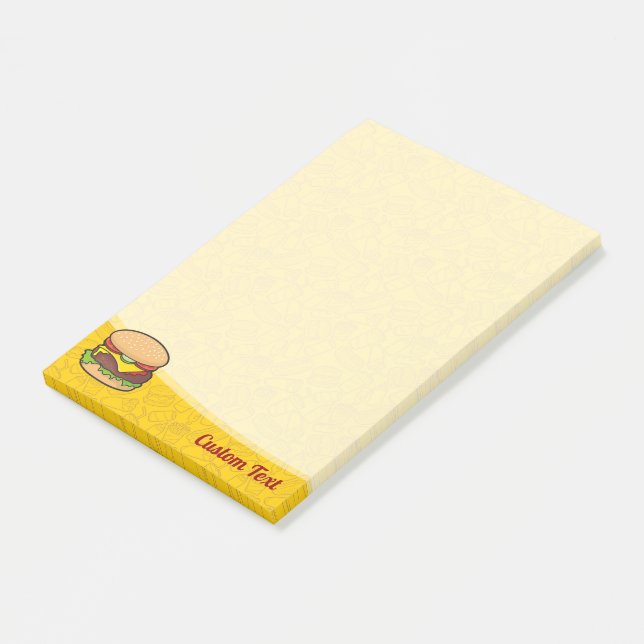 Cheeseburger Post-it Klebezettel (angewinkelt)