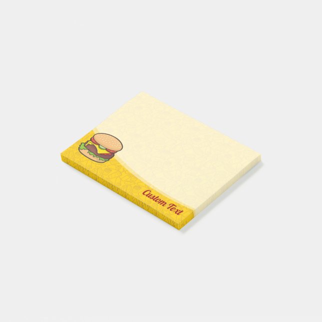 Cheeseburger Post-it Klebezettel (angewinkelt)