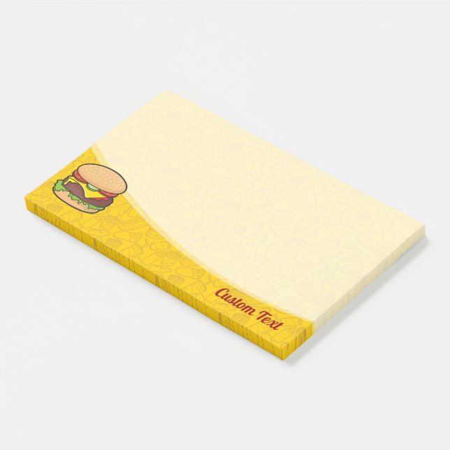 Cheeseburger Post-it Klebezettel (angewinkelt)