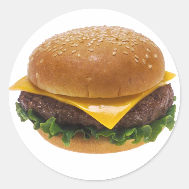 Cheeseburger Runder Aufkleber (Vorderseite)