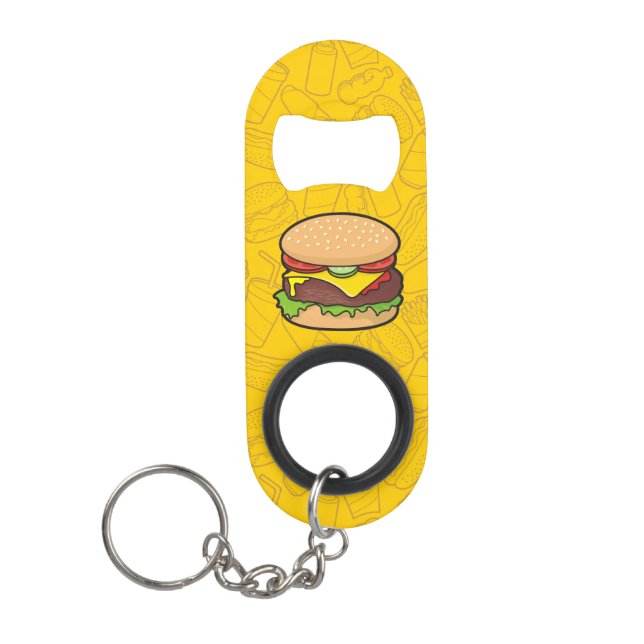 Cheeseburger Schlüsselanhänger Flaschenöffner (Vorderseite)