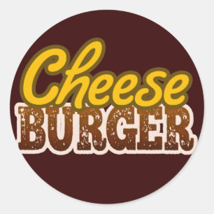 Cheeseburger Text Design Runder Aufkleber