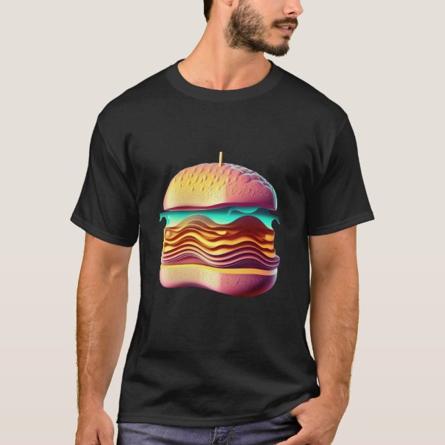 Cheeseburger Vaporwave Retrowave Aesthetic T-Shirt (Vorderseite)