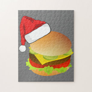 Cheeseburgers Hamburger Weihnachtsmannmütze Matchi