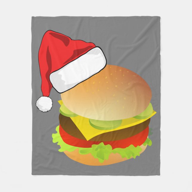 Cheeseburgers Hamburger Weihnachtsmannmütze Matchi Fleecedecke (Vorderseite)