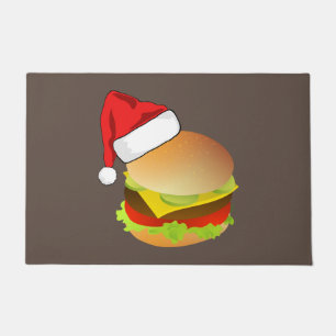 Cheeseburgers Hamburger Weihnachtsmannmütze Matchi Fußmatte