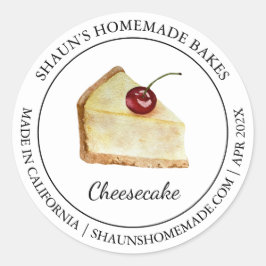 Cheesecake Dessert Backen Modernes Label Runder Aufkleber