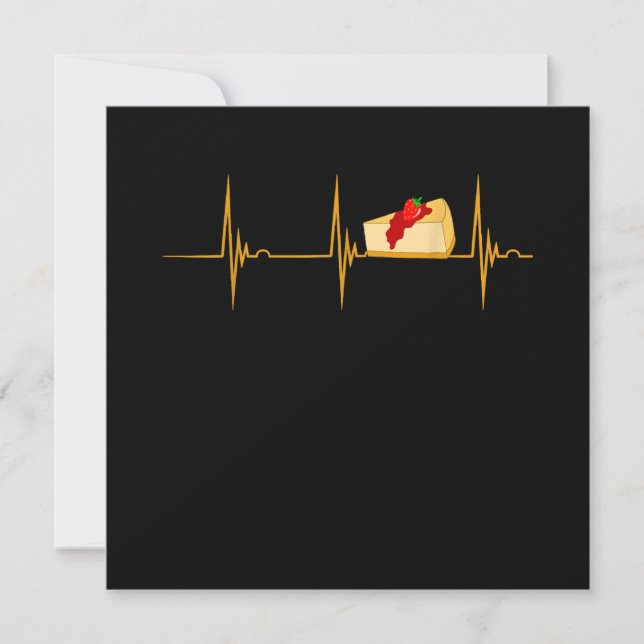 Cheesecake Dessert Käse Heartbeat Ekg Puls Einladung (Vorderseite)