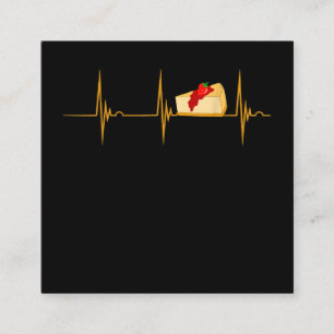 Cheesecake Dessert Käse Heartbeat Ekg Puls Quadratische Visitenkarte