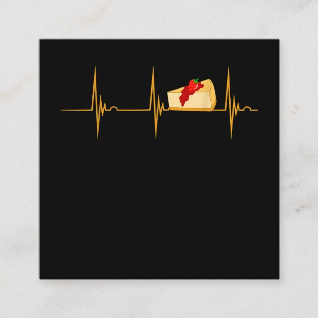 Cheesecake Dessert Käse Heartbeat Ekg Puls Quadratische Visitenkarte (Vorderseite)