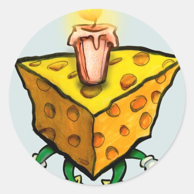 Cheesy Birthday Runder Aufkleber (Vorderseite)