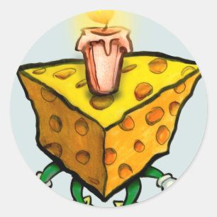 Cheesy Birthday Runder Aufkleber