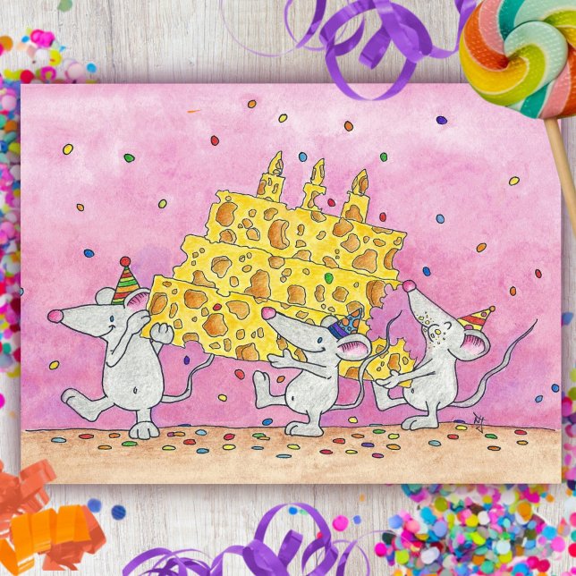 CHEESY BIRTHDAY WISHES Postcard von Nicole Janes Postkarte (Von Creator hochgeladen)