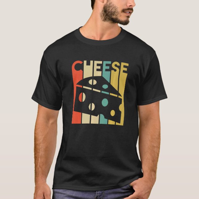 Cheesy Cheddar Käse Cool Retro Vintag T-Shirt (Vorderseite)